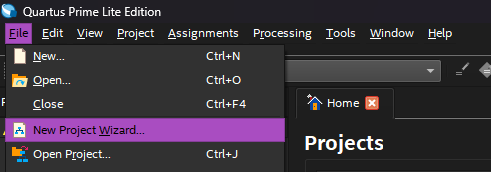New Project Wizard