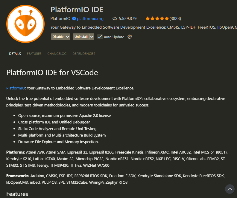 PlatformIO extension