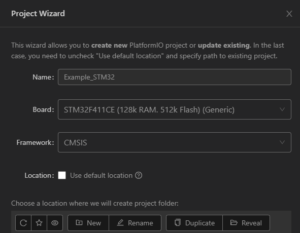 Project Wizard