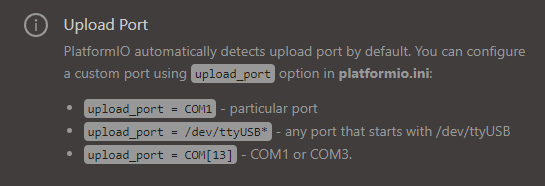 Upload COM port